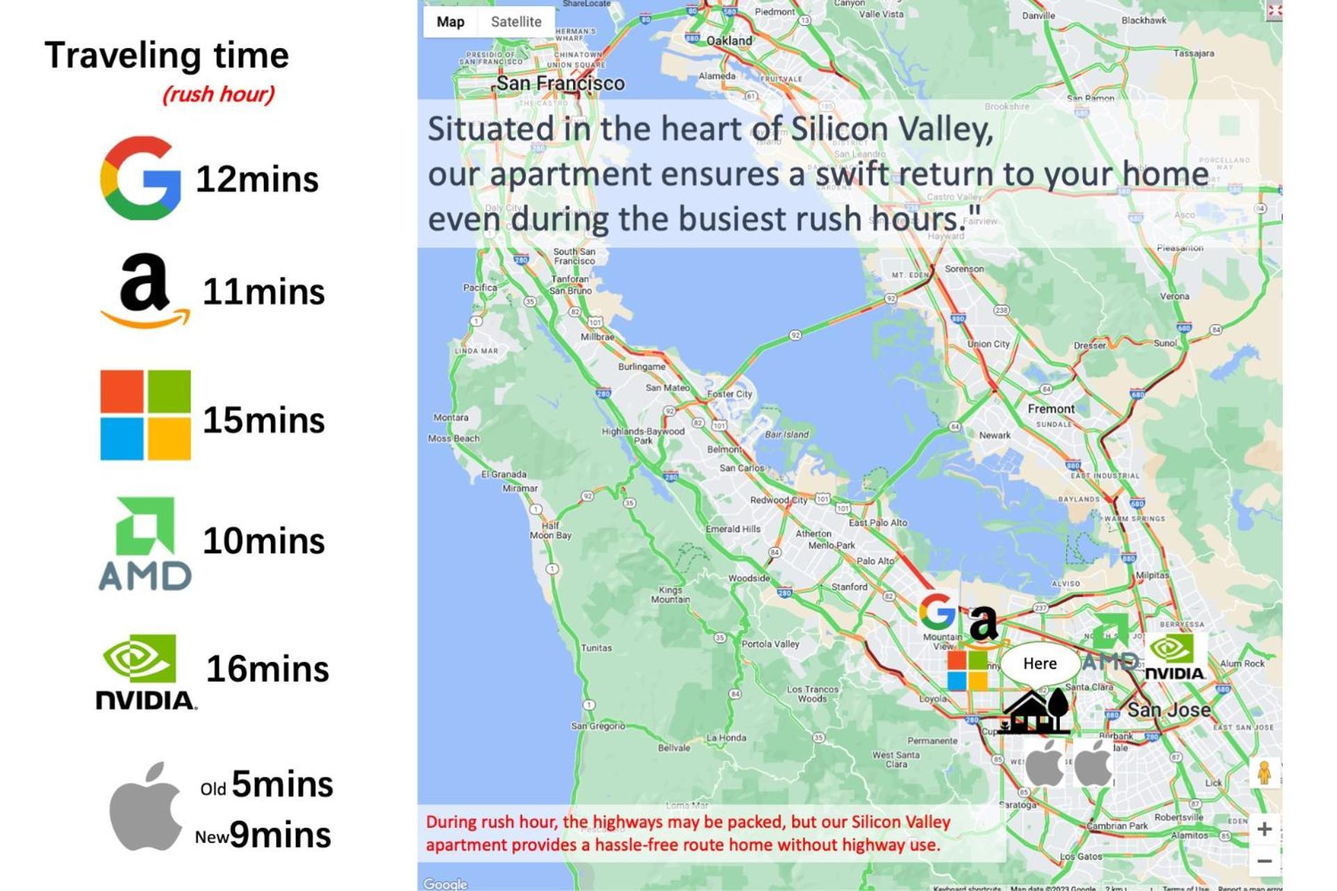 2Br Apt With Brand New Super Quite Ac, Washer, Dryer, Free Ev Station, Free Parking In Cupertino Sunnyvale Exteriér fotografie